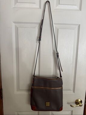 Dooney & Bourke Dark Brown Pebble Leather Crossbody Messenger
